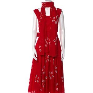 Samantha Sung A-Line Dress Red Floral